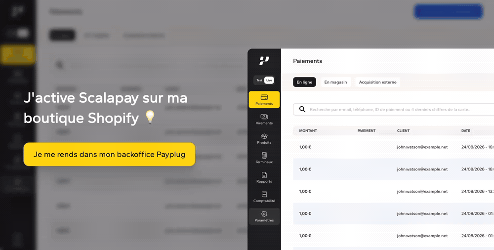Enabling Scalapay in the PayPlug app on Shopify